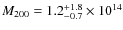 $M_{200} = 1.2^{+1.8}_{-0.7}\times10^{14}$