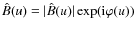 $\hat{B}(u)= \vert\hat{B}(u)\vert\exp({\rm i} \varphi(u))$