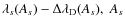 $\lambda_{s}(A_{s})-{\Delta\lambda}_{\rm D}(A_{s}),~A_{s}$