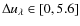 $\Delta u_{\lambda}\in[0,5.6]$