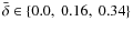 $\bar {\delta }\in\{ 0.0,~ 0.16,~ 0.34\}$