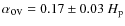 $\alpha_{\hbox{\rm\small ov}}=0.17\pm0.03~H_{\rm p}$