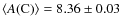 $\langle A({\rm C})\rangle = 8.36 \pm 0.03$