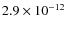 $2.9\times 10^{-12}$