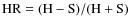 $\rm HR = (H-S)/(H+S)$
