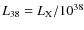 $L_{38}=L_{\rm X}/10^{38}$