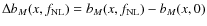 $\Delta b_M(x,f_{\rm NL})=b_M(x,f_{\rm NL})-b_M(x,0)$