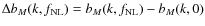 $\Delta b_M(k,f_{\rm NL})=b_M(k,f_{\rm NL})-b_M(k,0)$