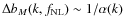 $\Delta b_M(k,f_{\rm NL}) \sim 1/\alpha(k)$