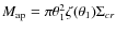 $M_{\rm ap}=\pi\theta_1^2\zeta(\theta_1)\Sigma_{cr}$