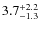 $\rm 3.7_{-1.3}^{+2.2}$