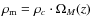 $\rho_{\rm m}= \rho_{c} \cdot \Omega_{M}(z)$