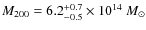 $M_{200}= 6.2^{+0.7}_{-0.5}\times 10^{14}~M_\odot$