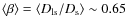 $\langle \beta \rangle = \langle D_{\rm ls}/D_{\rm s} \rangle \sim 0.65$