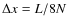 $\Delta x = L/8N$