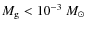 $M_{{\rm g}} < 10^{-3}~M_\odot$