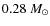 $0.28~M_\odot$