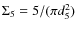 $\Sigma_5= 5/(\pi d_{5}^{2})$