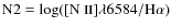 ${\rm N}2 = \log
([\mbox{N {\sc ii}}]\lambda6584 / {\rm H}\alpha)$