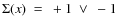 $\Sigma(x)~=~+1~\vee~-1$