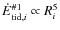 $\dot{E}_{{\rm tid},i}^{{\rm\char93 1}} \propto R_i^5$