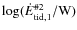 $\log(\dot{E}_{{\rm tid},1}^{{\rm \char93 2}}/{\rm W})$
