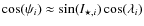 $\cos(\psi_i) \approx \sin(I_{\star,i}) \cos(\lambda_i)$