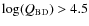 $\log(Q_{{\rm BD}}) > 4.5$