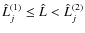$\hat{L}_{j}^{(1)} \leq \hat{L} < \hat{L}_{j}^{(2)}$