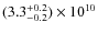$(3.3^{+0.2}_{-0.2} )\times 10^{10}$