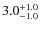 $\rm 3.0^{+1.0}_{-1.0}$