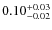 $\rm0.10 ^{+0.03}_{-0.02}$