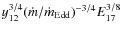 $y_{12}^{3/4}(\dot{m}/\dot{m}_{\rm Edd})^{-3/4}E_{17}^{3/8}$