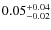 $\rm0.05^{+0.04}_{-0.02}$
