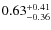 $\rm0.63^{+0.41}_{-0.36}$