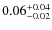 $\rm0.06^{+0.04}_{-0.02}$