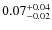 $\rm0.07^{+0.04}_{-0.02}$