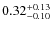 $\rm0.32^{+0.13}_{-0.10}$