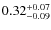 $\rm0.32^{+0.07}_{-0.09}$