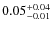$\rm0.05^{+0.04}_{-0.01}$