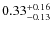 $\rm0.33^{+0.16}_{-0.13}$