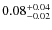 $\rm0.08^{+0.04}_{-0.02}$