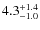 $\rm 4.3^{+1.4}_{-1.0}$