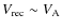 $V_{\rm rec}\sim V_{\rm A}$