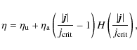 \begin{displaymath}\eta = \eta_{\rm u} + \eta_{\rm a} \left( \frac{\vert \textbf...
...left( \frac{\vert \textbf{\em j} \vert}{j_{\rm crit}} \right),
\end{displaymath}