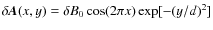 $\delta \textbf{\em A}(x,y) = \delta B_{0} \cos(2\pi x)
\exp[-(y/d)^2]$