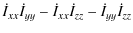$\displaystyle \dot{I}_{xx}\dot{I}_{yy}- \dot{I}_{xx}\dot{I}_{zz}-\dot{I}_{yy}\dot{I}_{zz}$