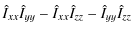 $\displaystyle {\hat{I}}_{xx}{\hat{I}}_{yy}- {\hat{I}}_{xx}{\hat{I}}_{zz}-{\hat{I}}_{yy}{\hat{I}}_{zz}$
