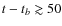 $t-t_{b}\gtrsim50$