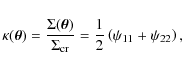 \begin{displaymath}\kappa(\vec\theta)=\frac{\Sigma(\vec\theta)}{\Sigma_{\rm cr}}=
\frac{1}{2}\left(\psi_{11}+\psi_{22}\right) ,
\end{displaymath}